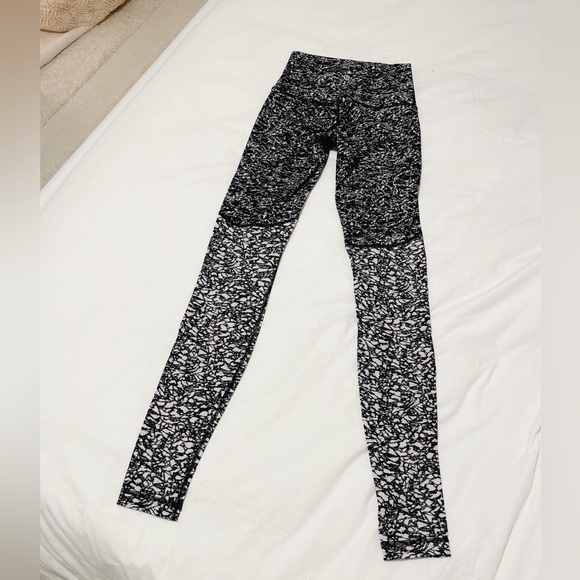 Lululemon Athletica Wunder Under high rise White Black Nulux leggings sz 4 - Picture 3 of 4